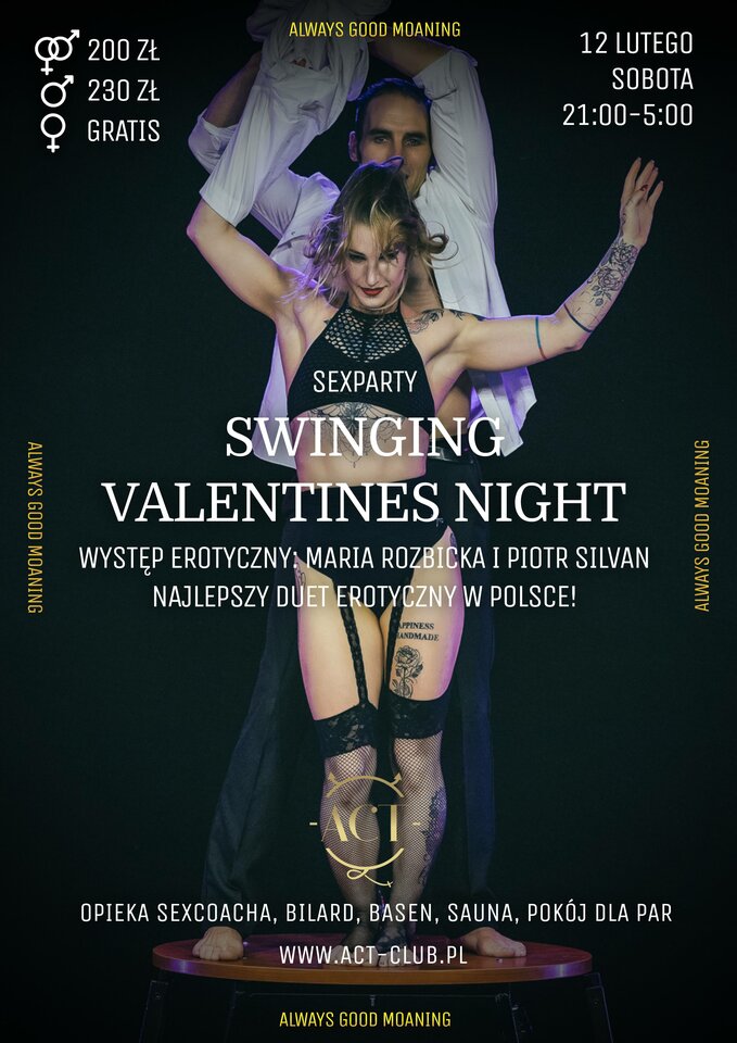 12 LUTEGO (sobota) - Swinging Valentines Night in ACT - ACTSwingersClubWarszawa
