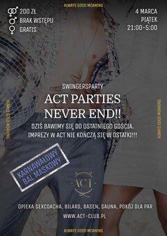 4 MARCA 2022 - ACT PARTIES  NEVER END!!! - SwingersParty