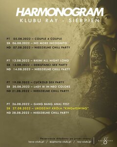 HARMONOGRAM IMPREZ RAY CLUB - SIERPIEŃ 2022