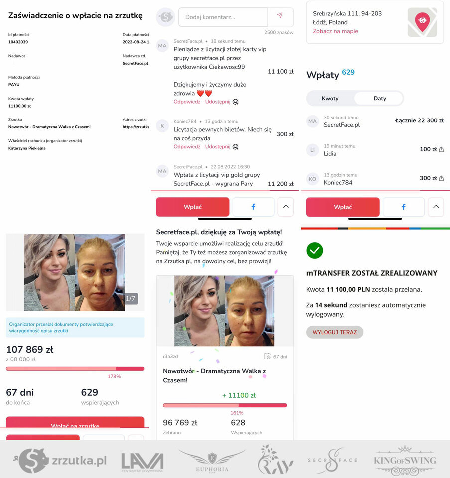 Zbiórka karta vip SecretFace 2 wpłata - LavaClub