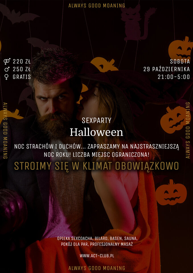29 października - Halloween - SexParty w ACT! - ACTSwingersClubWarszawa