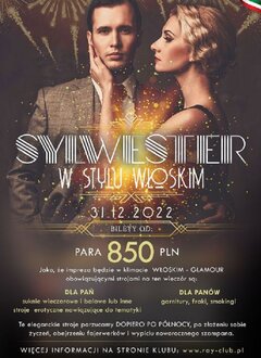 31.12.2022r. ★ SYLWESTER 2022/2023 W KLUBIE RAY ★ 20:00-04:0