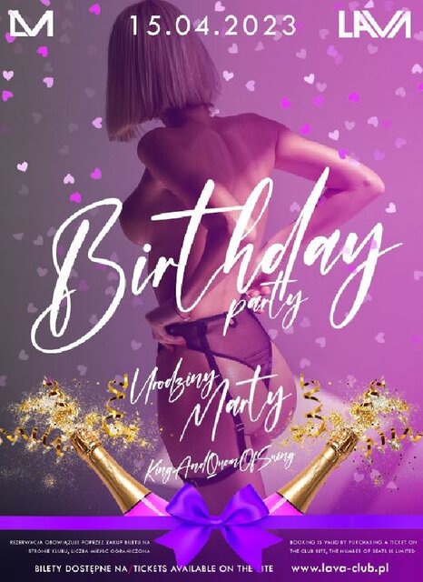 15.04.2023r. SOBOTA - URODZINY MARTY @KingAndQueenOfSwing - 20:0 - LavaClub