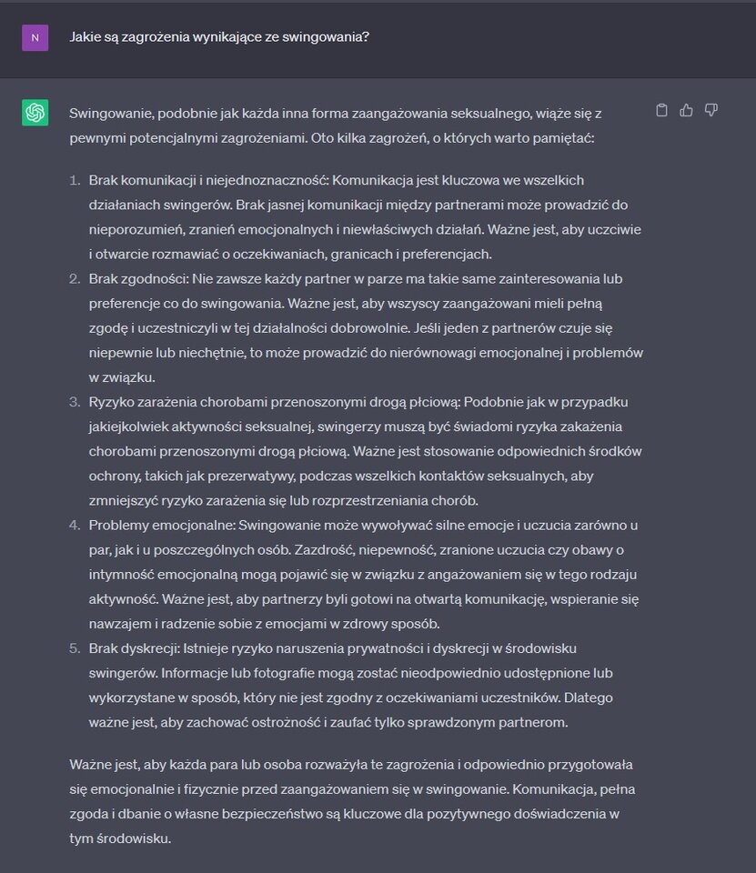 ChatGPT - czyli sztuczna inteligencja o swingu ... - zapachnialo_sexem