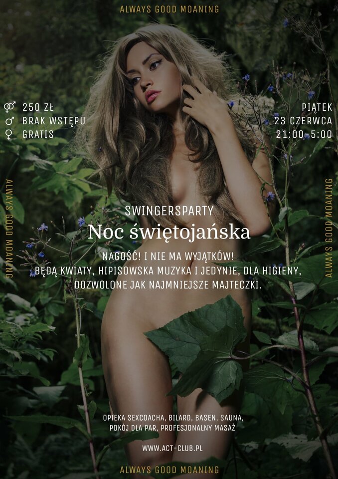 23 CZERWCA - Noc świętojańska - SwingersParty - ACTSwingersClubWarszawa