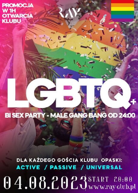 04.08.2023r. PIĄTEK - LGBTQ+ BI SEX PARTY - MALE GANG BANG - 20 - RayClub