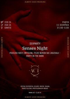 11 SIERPNIA - Senses Night - SexParty