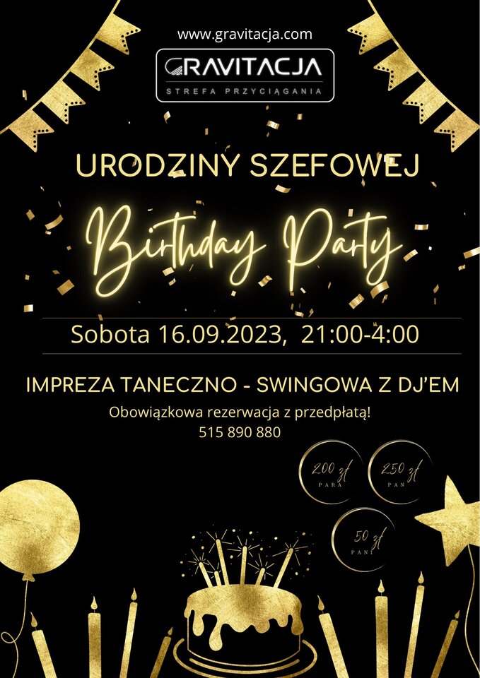 URODZINY 16.09.2023 - ClubGravitacja