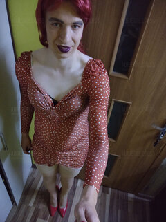 Pin Up Girl In Polka dot dress