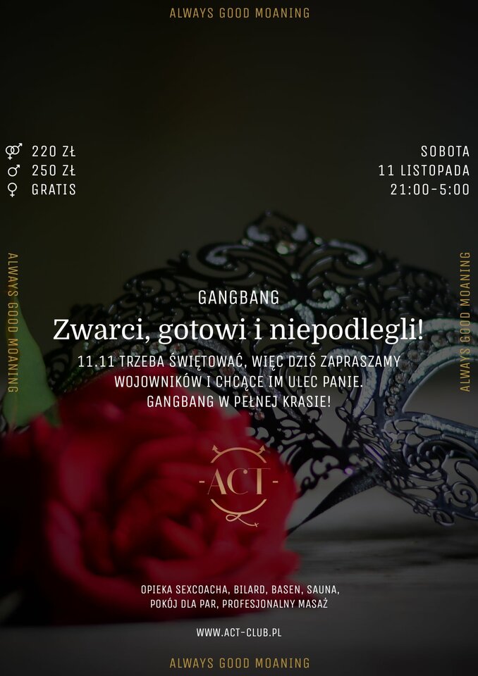 11 LISTOPADA - Zwarci, gotowi i niepodlegli! - Gangbang - ACTSwingersClubWarszawa