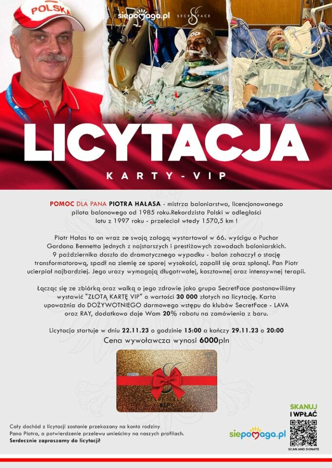 LICYTACJA POMOC DLA PANA PIOTRA HAŁASA - RayClub