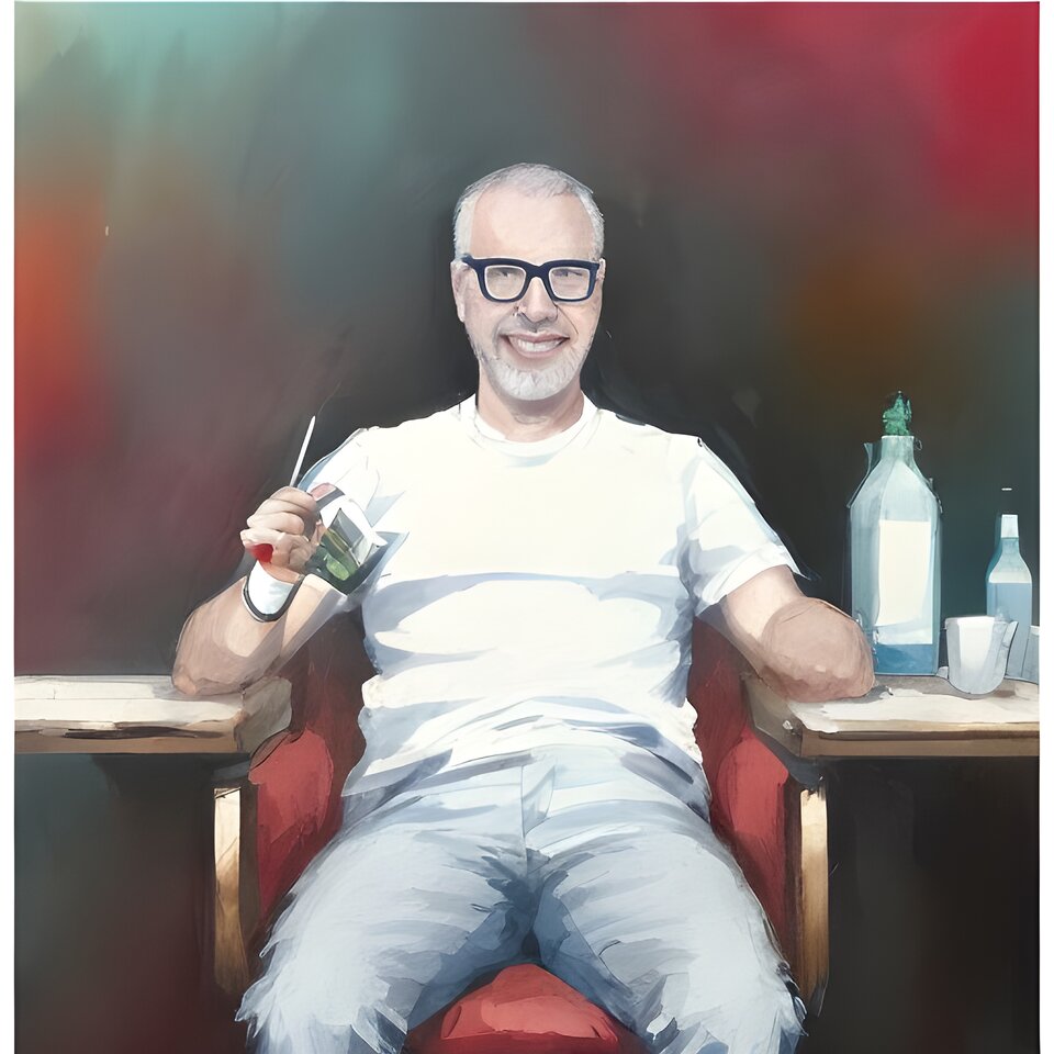 Zboczeniec na płótnie. Olej z AI. - mudyhank