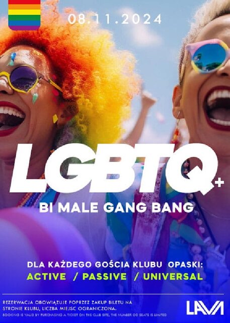 08.11.2024r. PIĄTEK - LGBTQ+ BI SEX PARTY - 20:00 - 04:00 - LavaClub
