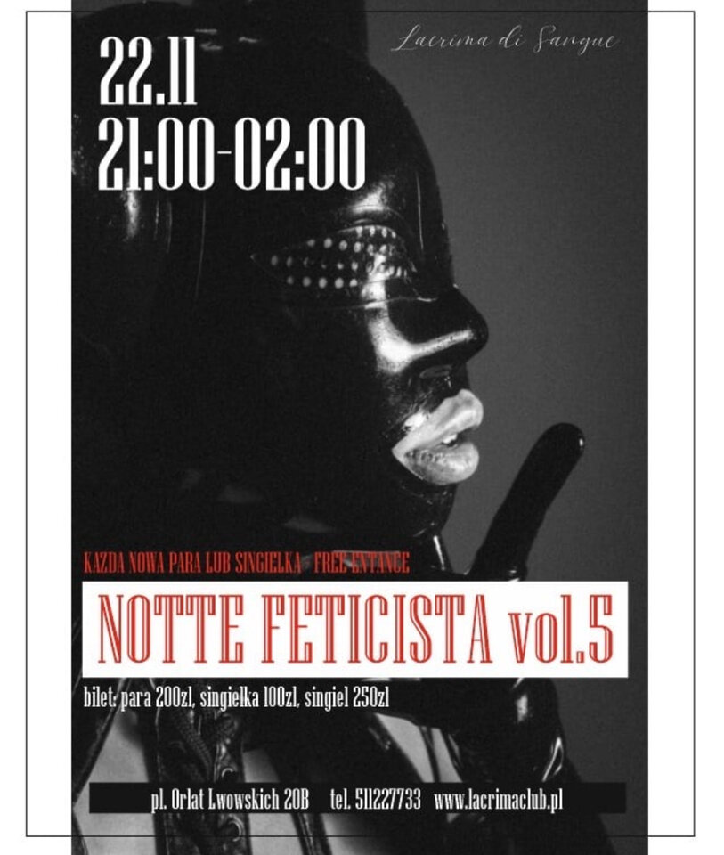 PIĄTEK - NOTTE FETICISTA vol.5 - LaCrimadiSangue