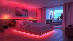 stylish-bedroom-with-neon-pink-underbed-lighting-minimalist-deco