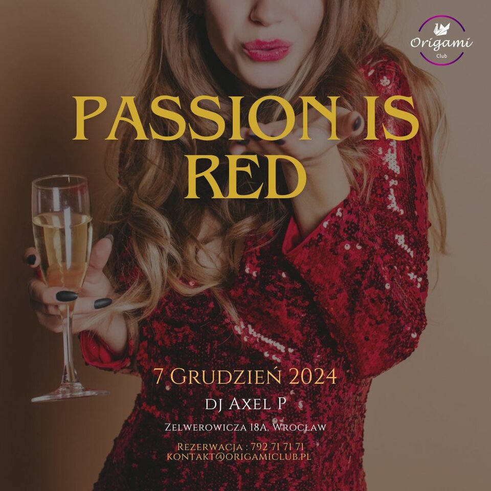 ❤️🔥 Sobota, 7.12. – Passion is RED - Origamiclub