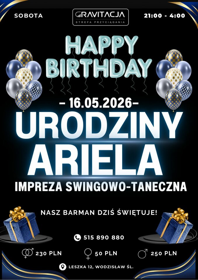 🎉 URODZINY ARIELA 🔥 - ClubGravitacja